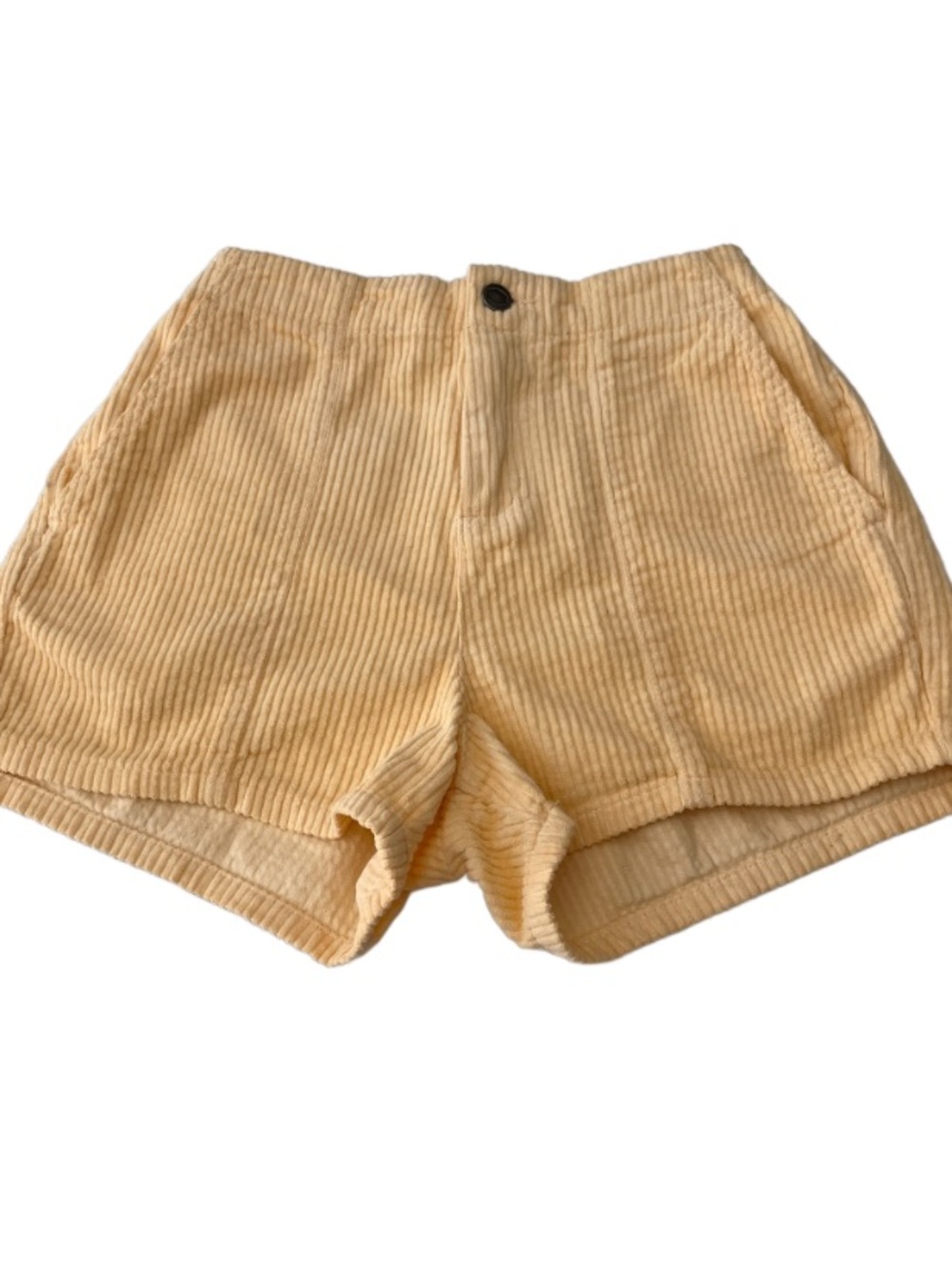RVCA Yellow Wide Rib High Rise Corduroy Shorts